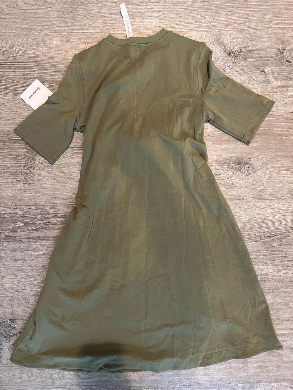 Lululemon Olive Green Short Sleeve Wrap-Front Dress Size 2